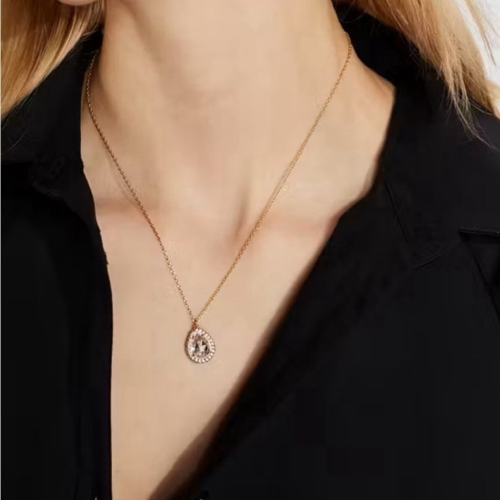 Kate Spade brilliant statement pave halo necklace in Gold nwt - Picture 5 of 7